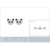 Boucles d'oreilles tête de panda en argent