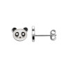 Boucles d'oreilles tête de panda en argent