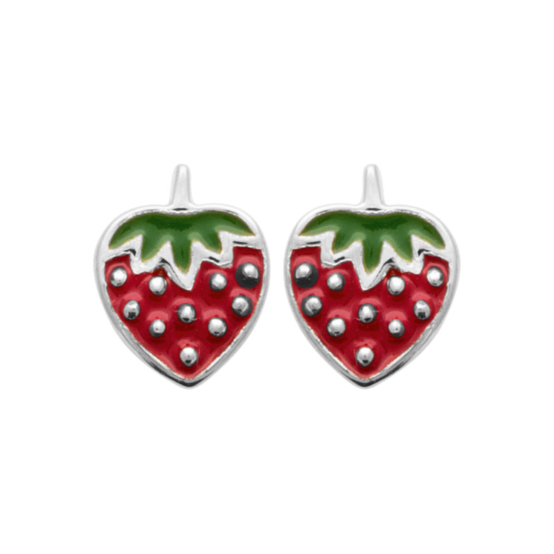 Boucles d'oreilles petit fraise en argent