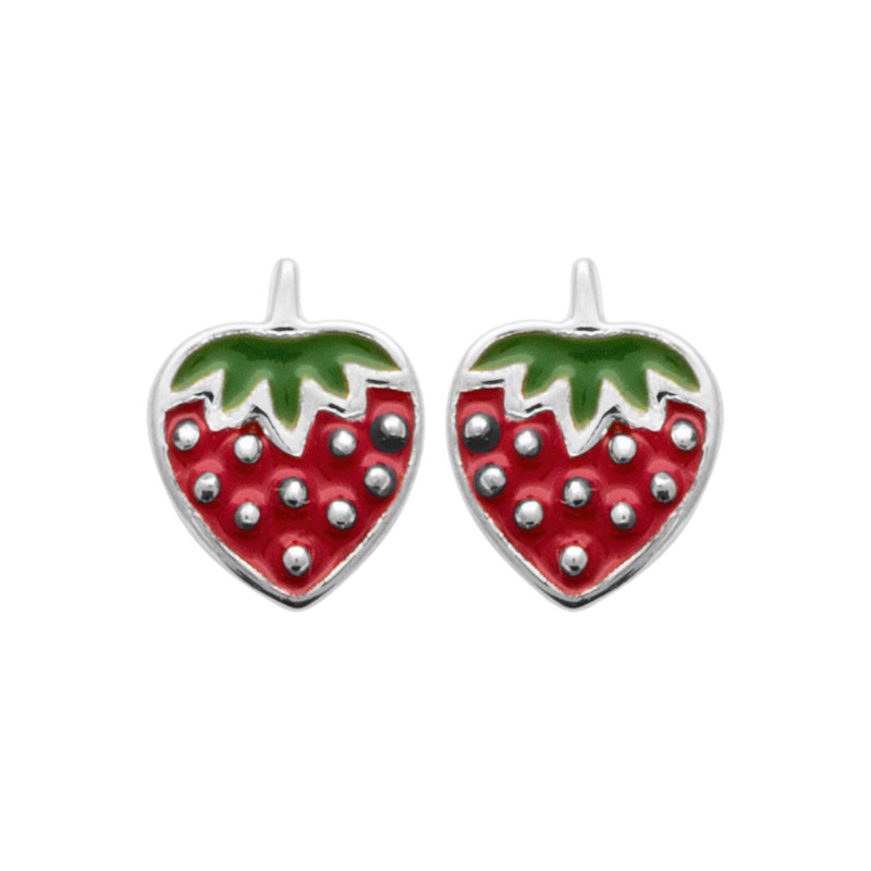 Boucles d'oreilles petit fraise en argent