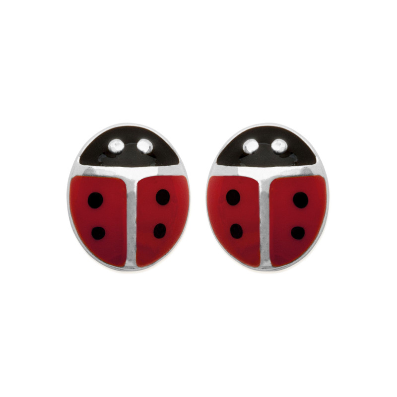 Boucles d'oreilles coccinelle en argent