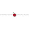 Bracelet pomme rouge en argent