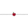 Bracelet pomme rouge en argent