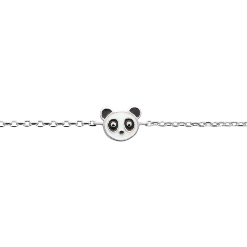 Bracelet tête de panda en argent