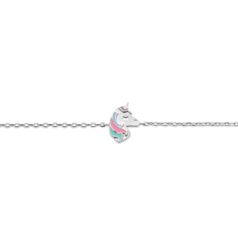 Bracelet tête de licorne en argent