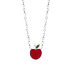 Collier pomme rouge en argent