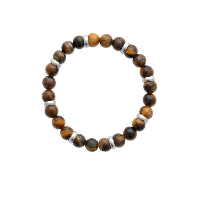 GUSXPPD Bracelet En Cuir Œil De Tigre Pour Homme - Bracelet Multicouche Tressé Vintage Avec Fermoir Magnétique