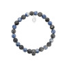 Bracelet homme sodalite avec tête de mort