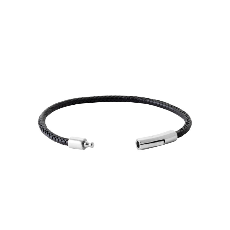 Bracelet En Cuir Noir Leather Maniacs - Style Enveloppe - Unisexe - Neuf Avec étiquettes