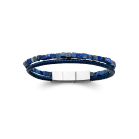 Bracelet homme cuir bleu...