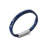 Bracelet homme cuir bleu sodalite