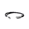 Bracelet homme cuir noir pierre de lave