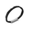 Bracelet homme cuir noir pierre de lave