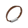 Bracelet homme cuir marron œil de tigre