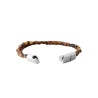 Bracelet homme cuir marron œil de tigre