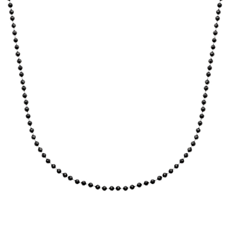 Collier perle agate noir