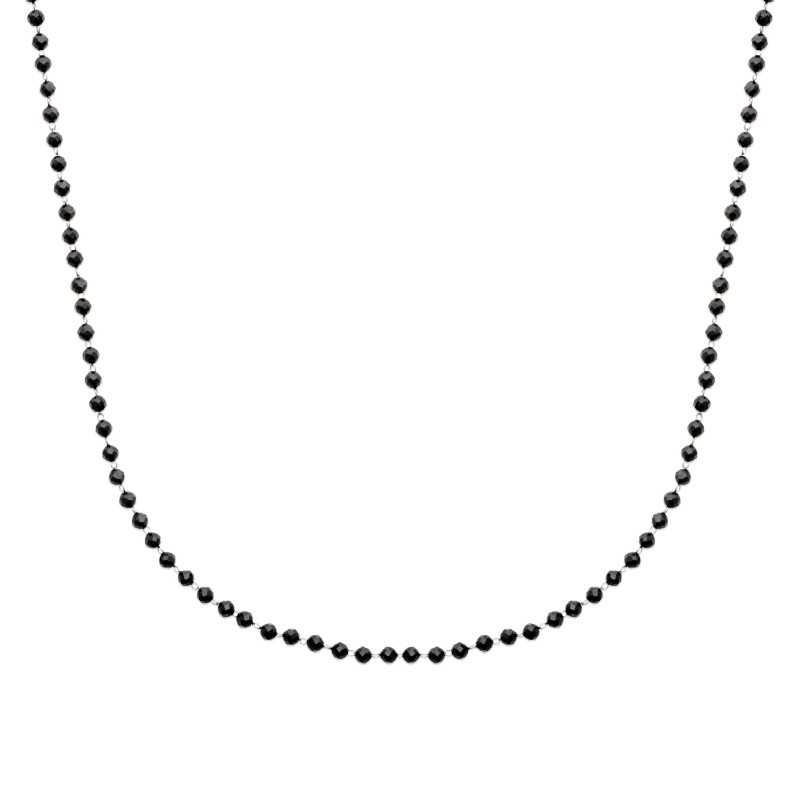 Collier perle agate noir
