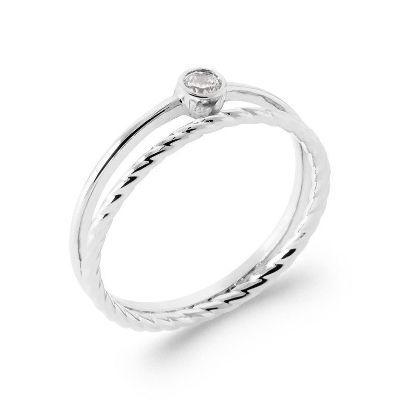 Bague Femme Fine Avec Pierre De Naissance - Or Plaqué, Pierres Naturelles - Bijou Délicat Pour Cadeau (maman, Amie, Anniversaire)