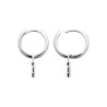 Boucles d'oreilles créoles avec croix CZ pendante
