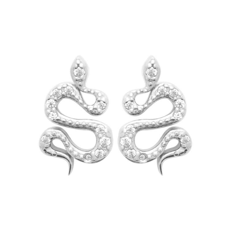 Boucles d'oreilles serpent CZ