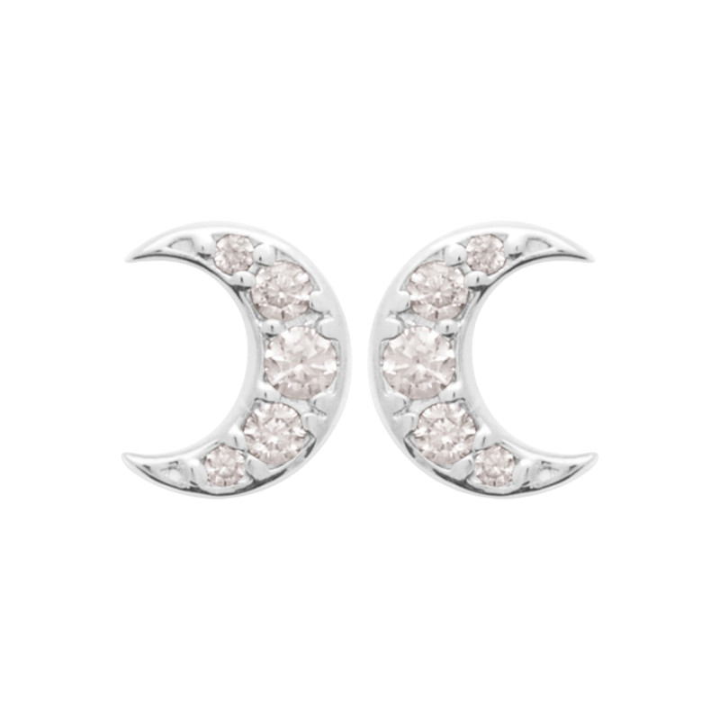 Boucles d'oreilles lune CZ