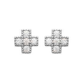 Boucles d'oreilles croix 5 CZ