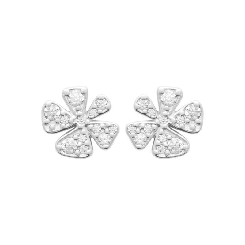 Boucles d'oreilles fleurs CZ