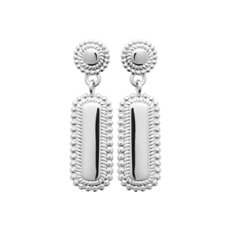 Boucles d'oreilles pendante avec plaque