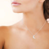 Collier pendentif lune CZ