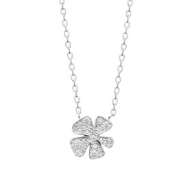 Collier pendentif fleur CZ