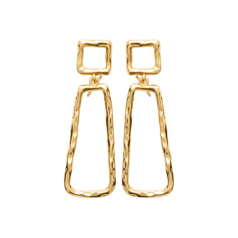 Boucles d'oreilles pendante carré et goute