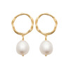 Boucles d'oreilles ronde avec perle pendante