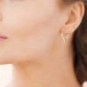 Boucles d'oreilles créoles avec perle doré et perle culture