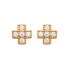 Boucles d'oreilles croix 5 CZ plaqué or