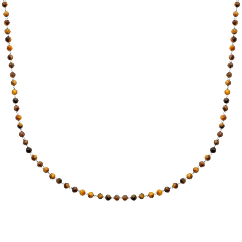 Collier perle œil de tigre