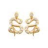 Boucles d'oreilles serpent CZ plaqué or