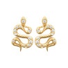 Boucles d'oreilles serpent CZ plaqué or