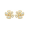 Boucles d'oreilles fleurs CZ plaqué or