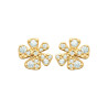 Boucles d'oreilles fleurs CZ plaqué or