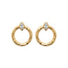 Boucles d'oreilles rond effet chiffonné CZ
