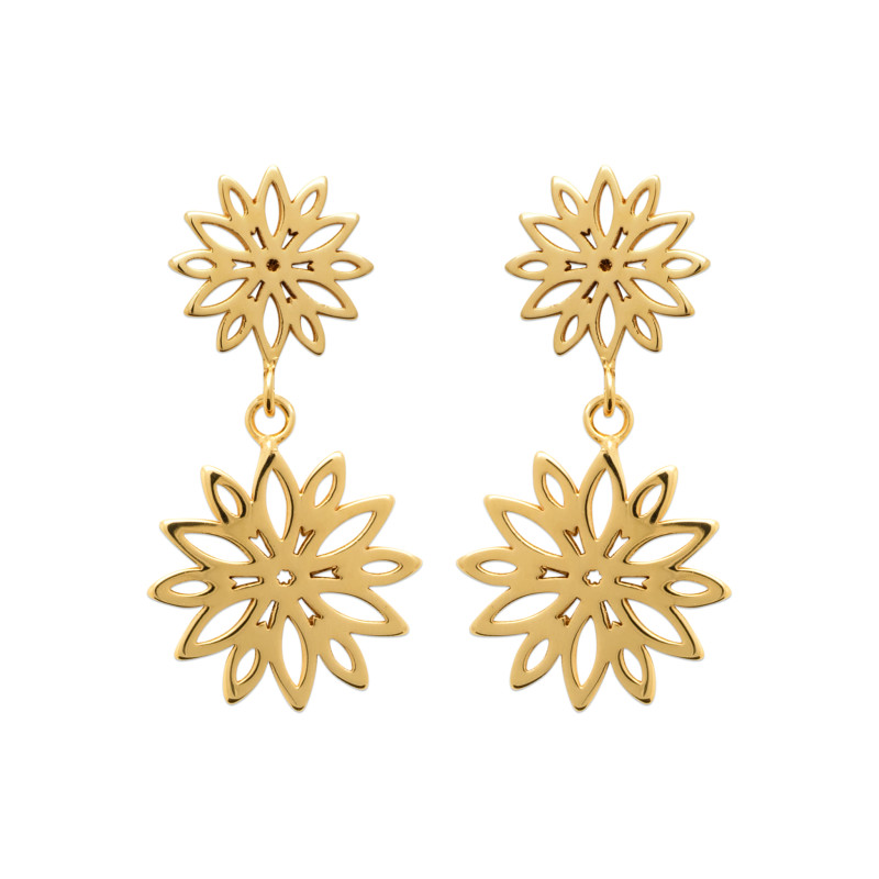 Boucles d'oreilles pendante fleur