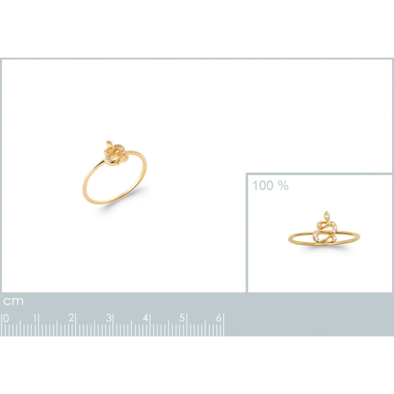 Bague En Plaqué Or Jaune - Taille 56 - Occasion - Bijou Classique