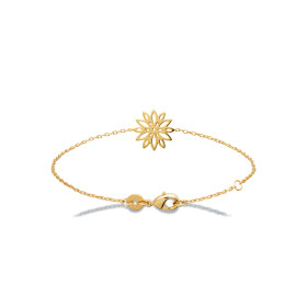 Bracelet plaqué or fleur