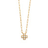 Collier plaqué or croix 5 cz