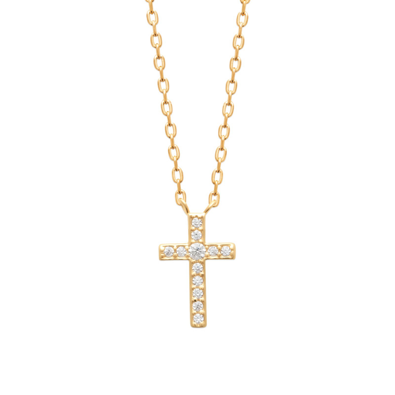 Collier plaqué or croix chrétienne