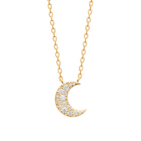 Collier plaqué or lune