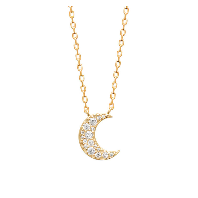 Collier plaqué or lune