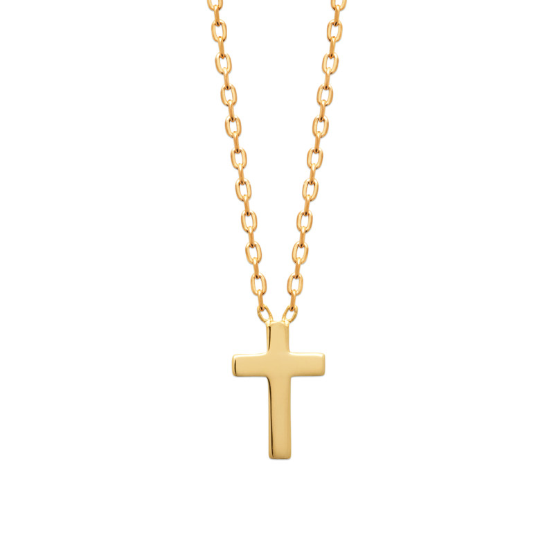 Collier plaqué or croix chrétienne simple