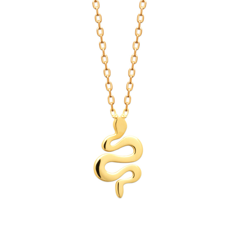 Collier plaqué or serpent simple