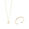 Collier plaqué or rond effet chiffonné avec CZ